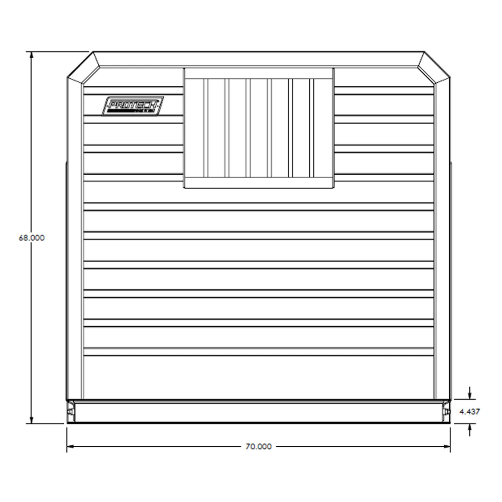 68"H x 70"W x 30"W Drom Cab Rack with Window