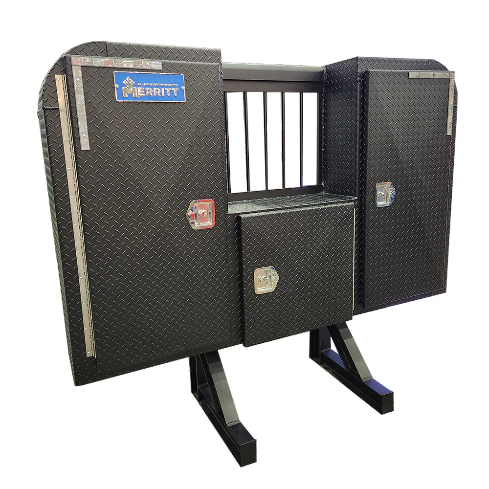 68"H x 80"L Textured Black Powder Coat Aluminum Diamond Plate Cab Rack