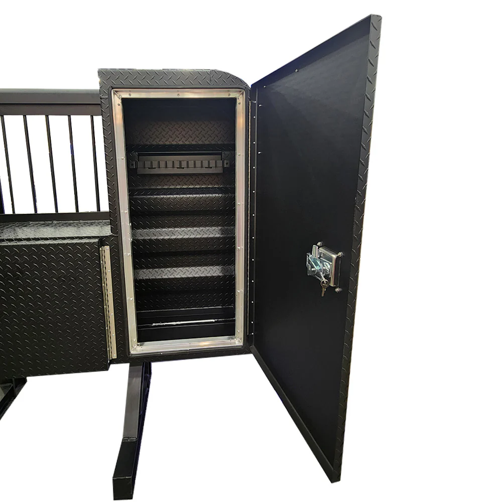 68"H x 80"L Textured Black Powder Coat Aluminum Diamond Plate Cab Rack - Image 3