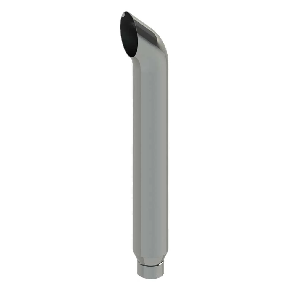 6"-5"D x 30"L West Coast Curve Top Chrome One-Piece Stack with Expanded End