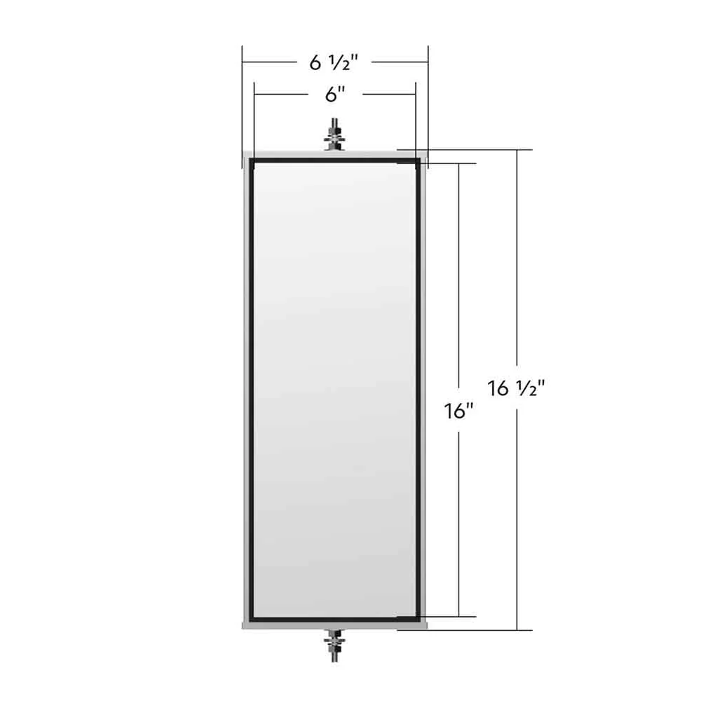6" x16" Stainless steel West Coast Style Mirror - Image 5