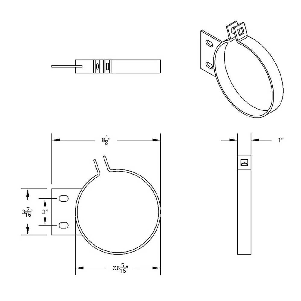 6"D x 1"W Peterbilt Stainless Steel Exhaust Clamp - Image 3