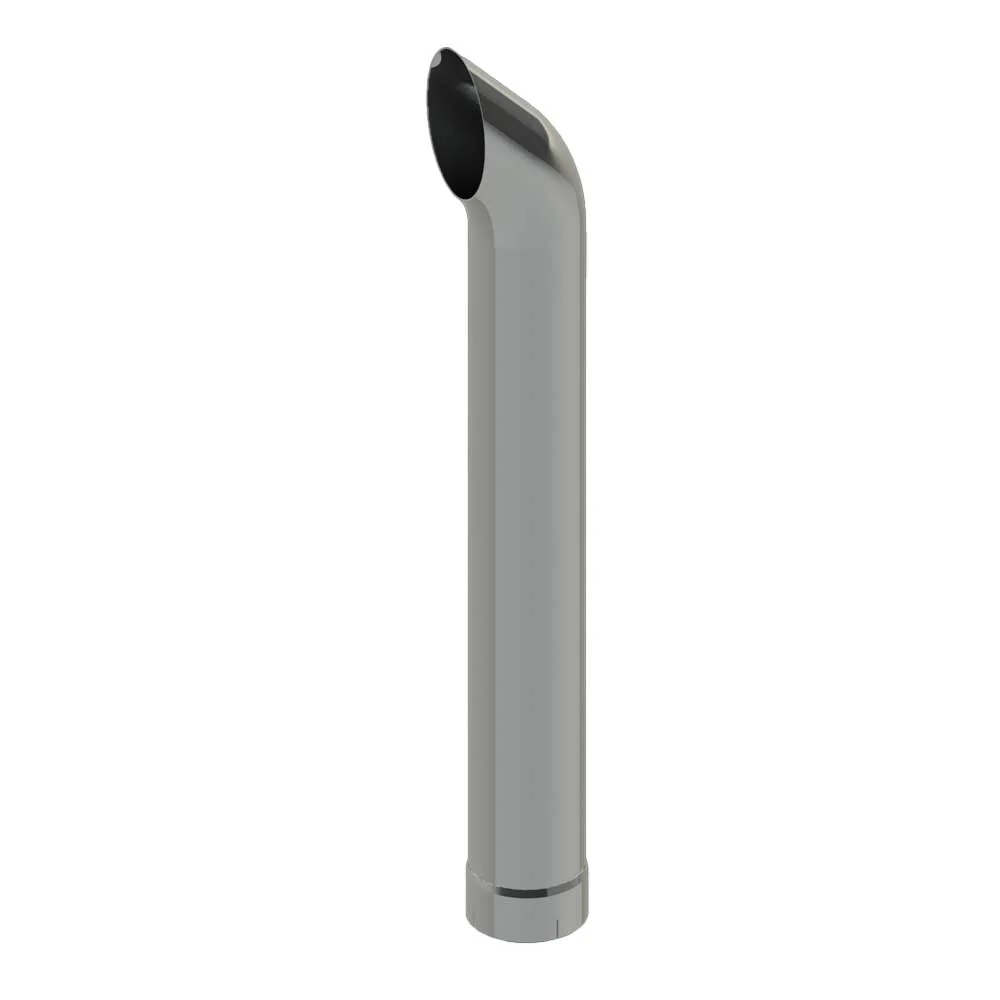 6"D x 96"L West Coast Curve Top Chrome One-Piece Stack with Expanded End