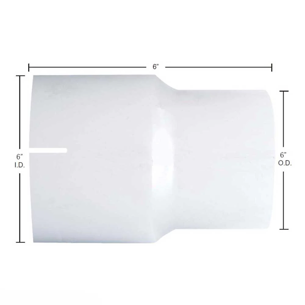 6"ID to 6"OD x 6"L Chrome Exhaust Connector - Image 2