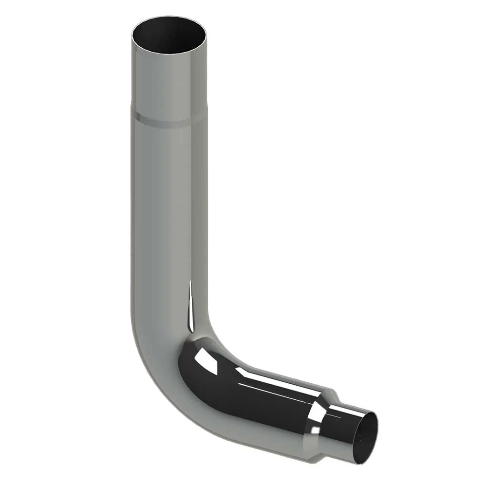 7"-5"D x 20"L x 20"R 90 Degree Chrome Elbow with Plain End