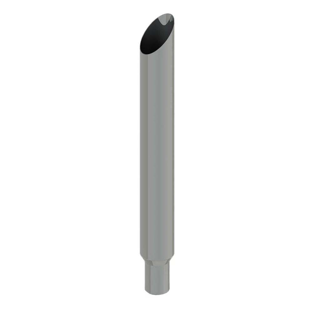 7"-5"D x 30"L Mitered Chrome One-Piece Stack with Extended Tapered End