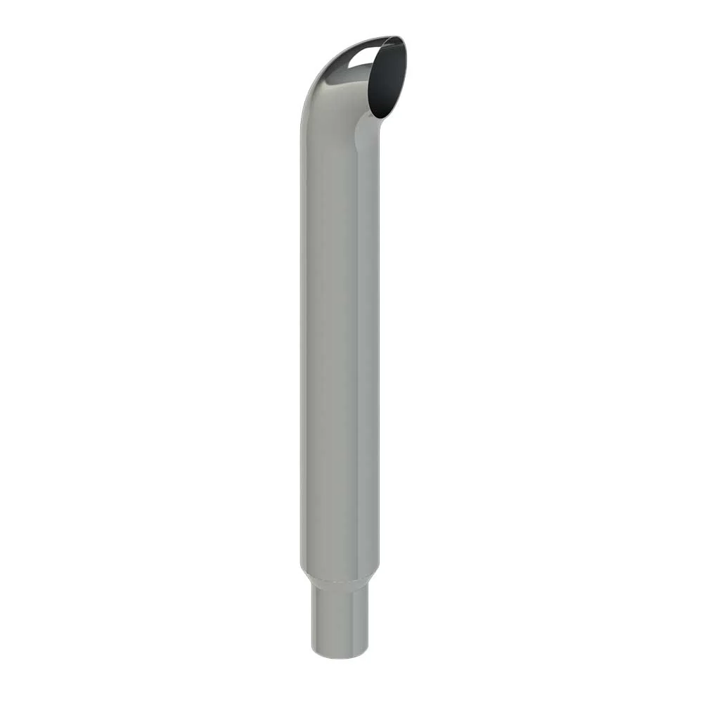 7"-5"D x 36"L Curved Chrome One-Piece Stack with Extended Tapered End