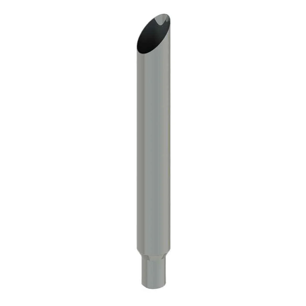 7"-5"D x 60"L Mitered Chrome One-Piece Stack with Extended Tapered End