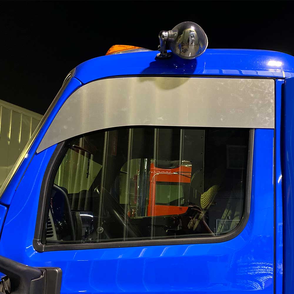 7" Falcon Style Stainless Steel Chop Top for Freightliner Cascadia without Wind Vanes