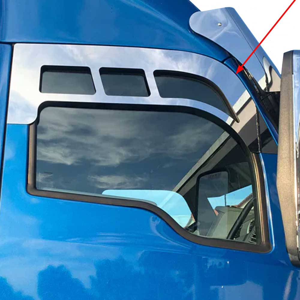 7" Stainless Steel Chop Tops with Cut Outs for Peterbilt 579