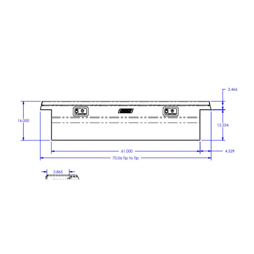 70" Pickup Truck Low Pro Black Cross Body Tool Box - Image 2
