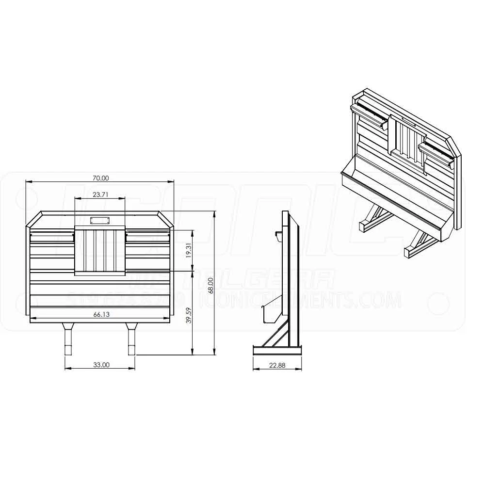 70" x 68" Cab Rack with Jail Window and Chain Trays - Image 4