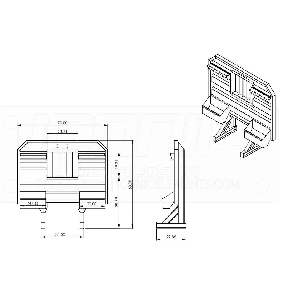 70" x 68" Cab Rack with Jail Window and Split Chain Trays - Image 4
