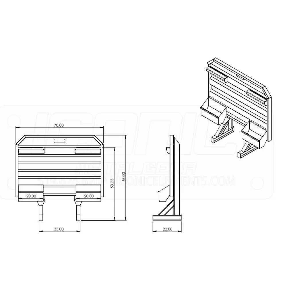 70" x 68" Cab Rack with Spilt Chain Trays - Image 4