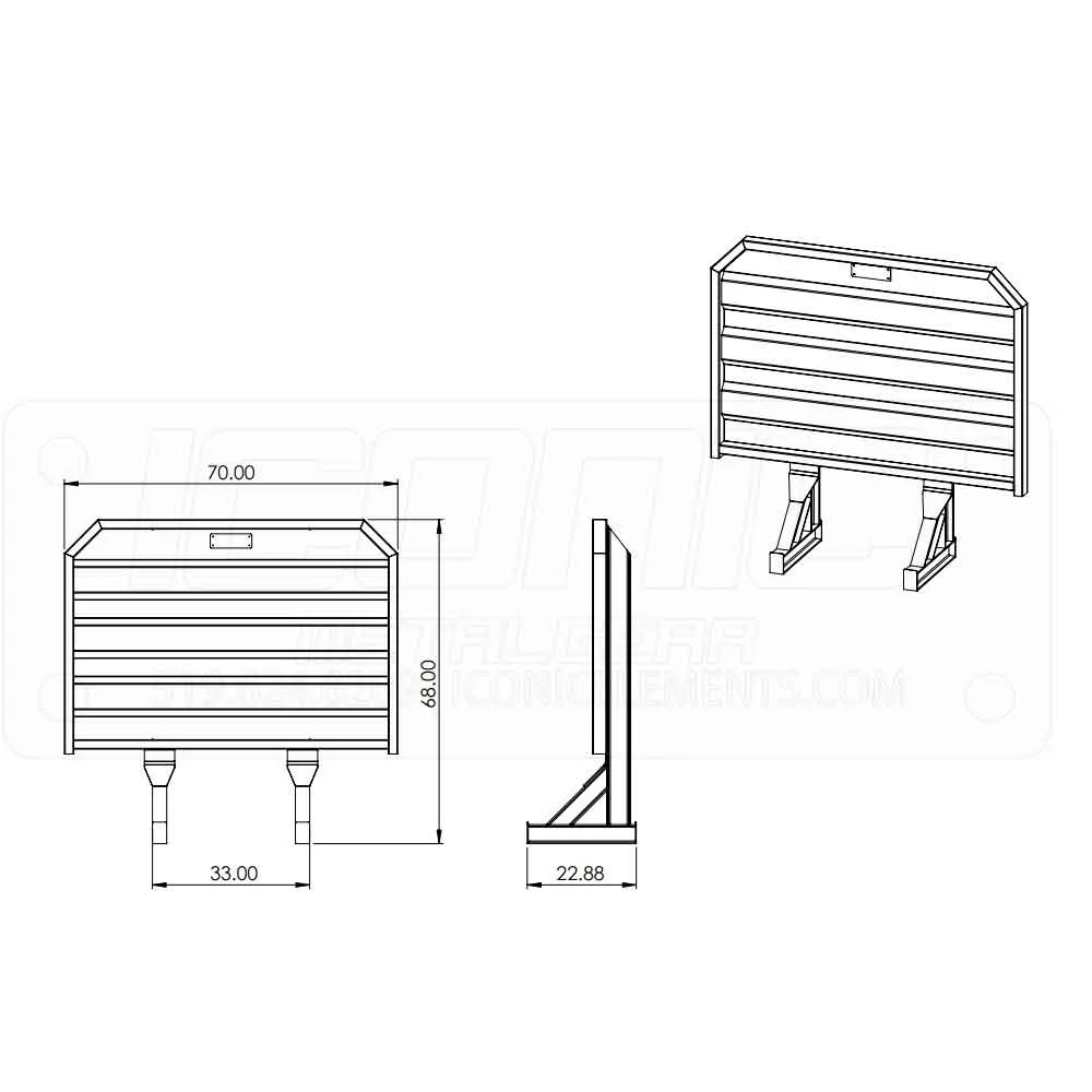 70" x 68" Standard Cab Rack - Image 4