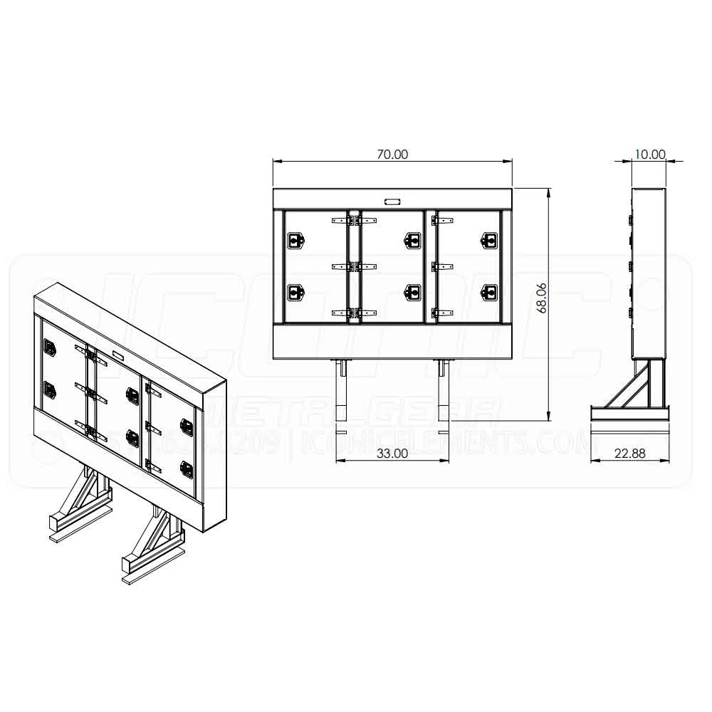 70" x 68" x 10" Enclosed Cab Rack - Image 4