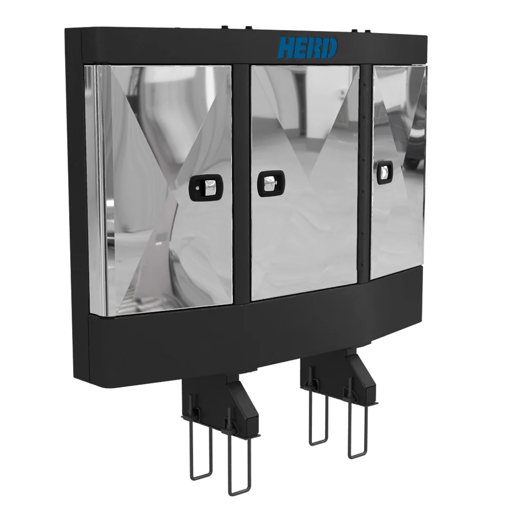 70"H x 80"W 300 Series 3 Door Stainless and Poly Layer Cab Rack