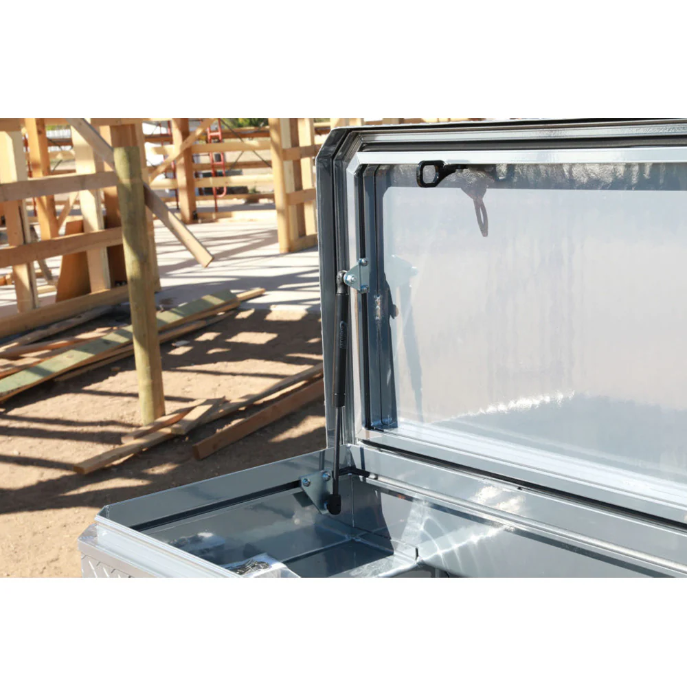 70"L x 16"D x 20"W Full-Size Pickup Truck Crossbody Box - Gloss Aluminum Finish - Image 5