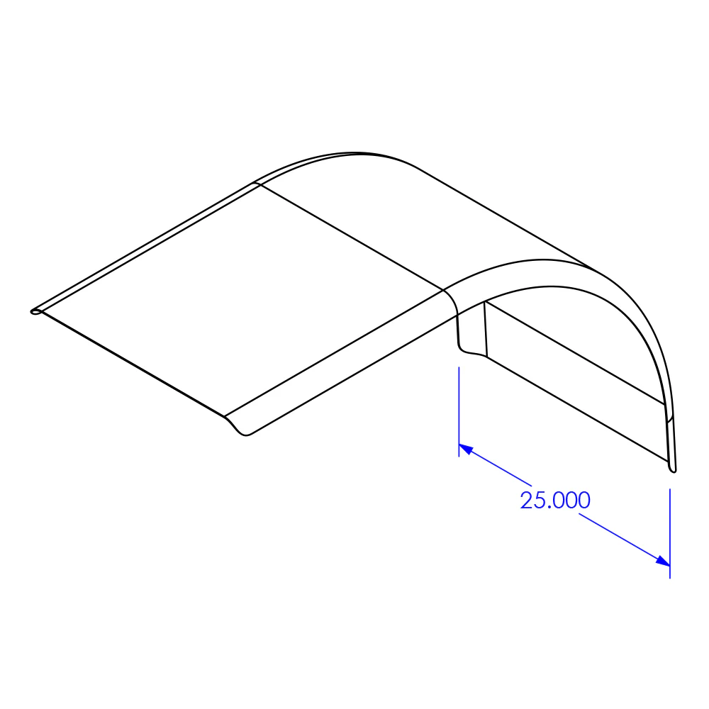 72" Polished Aluminum Half Fender - Image 2