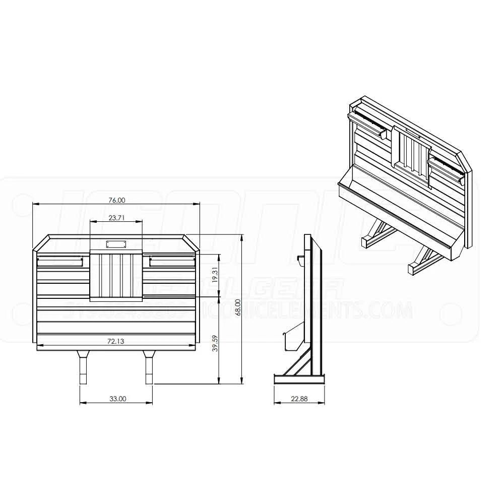 76" x 68" Cab Rack with Single Chain Tray - Image 4