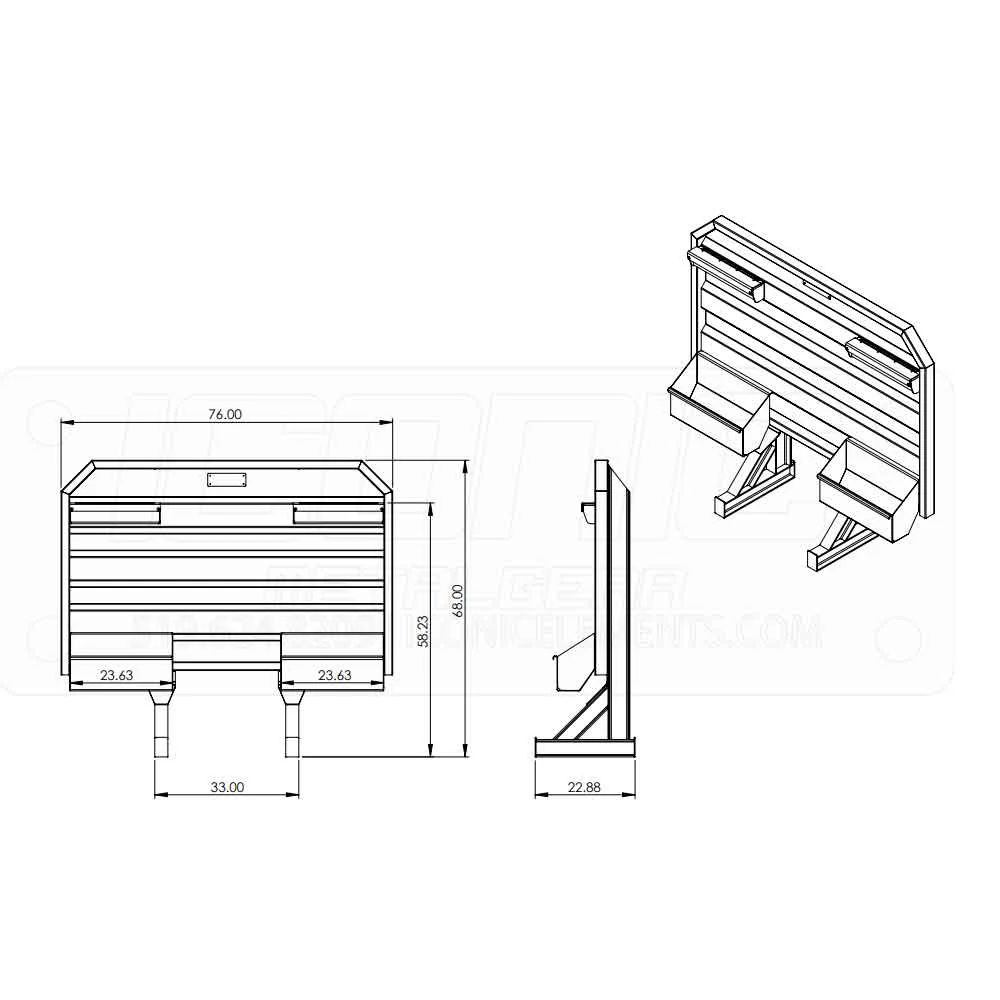 76" x 68" Cab Rack with Split Chain Trays - Image 4
