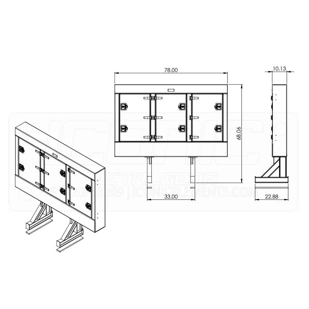 78" x 68" x 10" Enclosed Cab Rack - Image 4