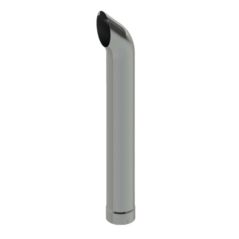 7"D x 48"L West Coast Curve Top Chrome One-Piece Stack with Expanded End