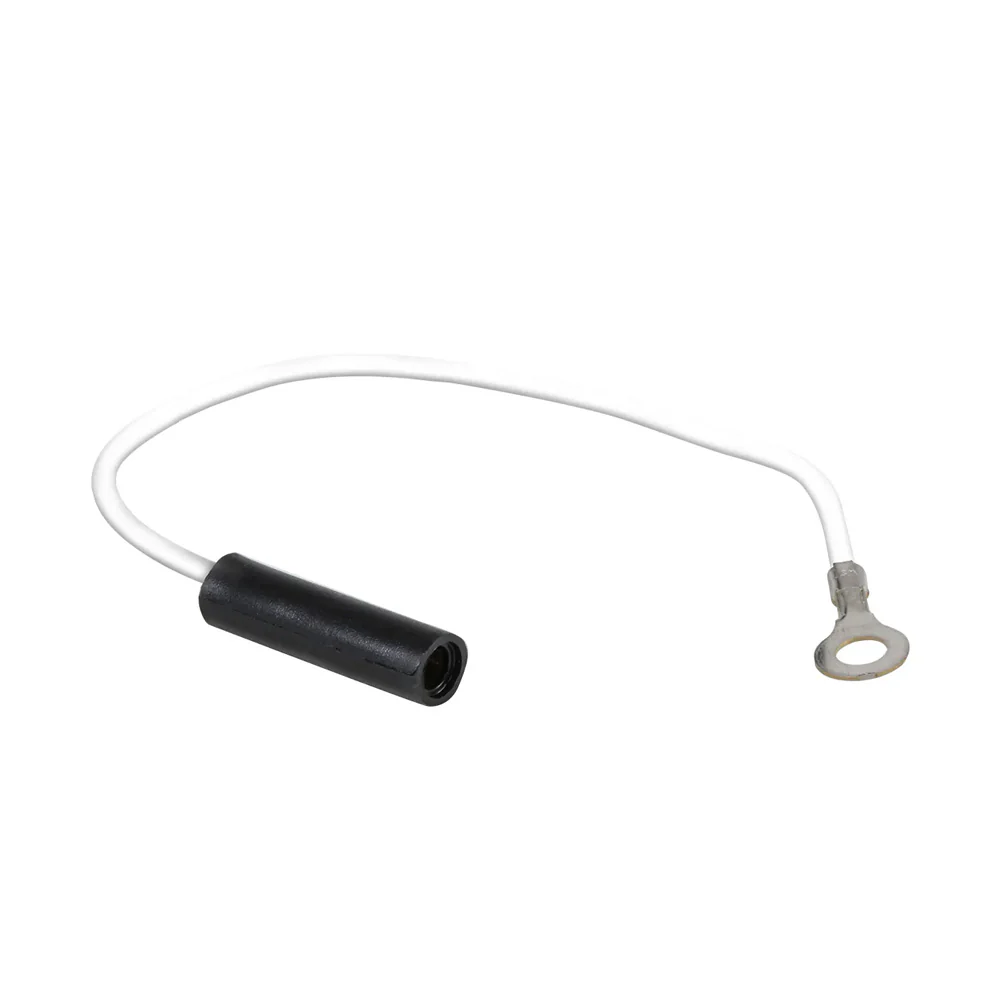 7" White Female Bullet Plug with White Wire and Ground Ring