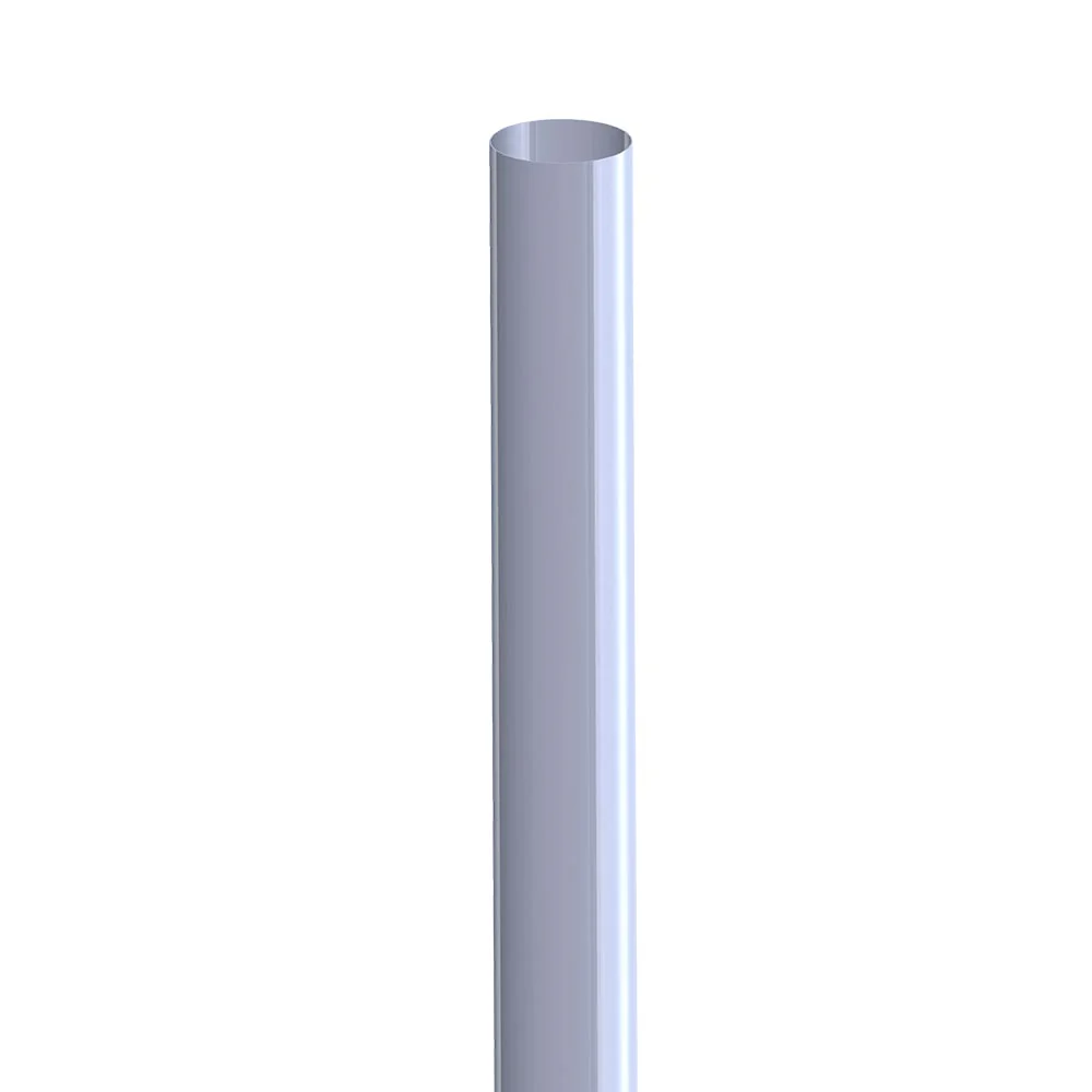 7"D x 108"L Stove Pipe One-Piece Chrome Top Stack