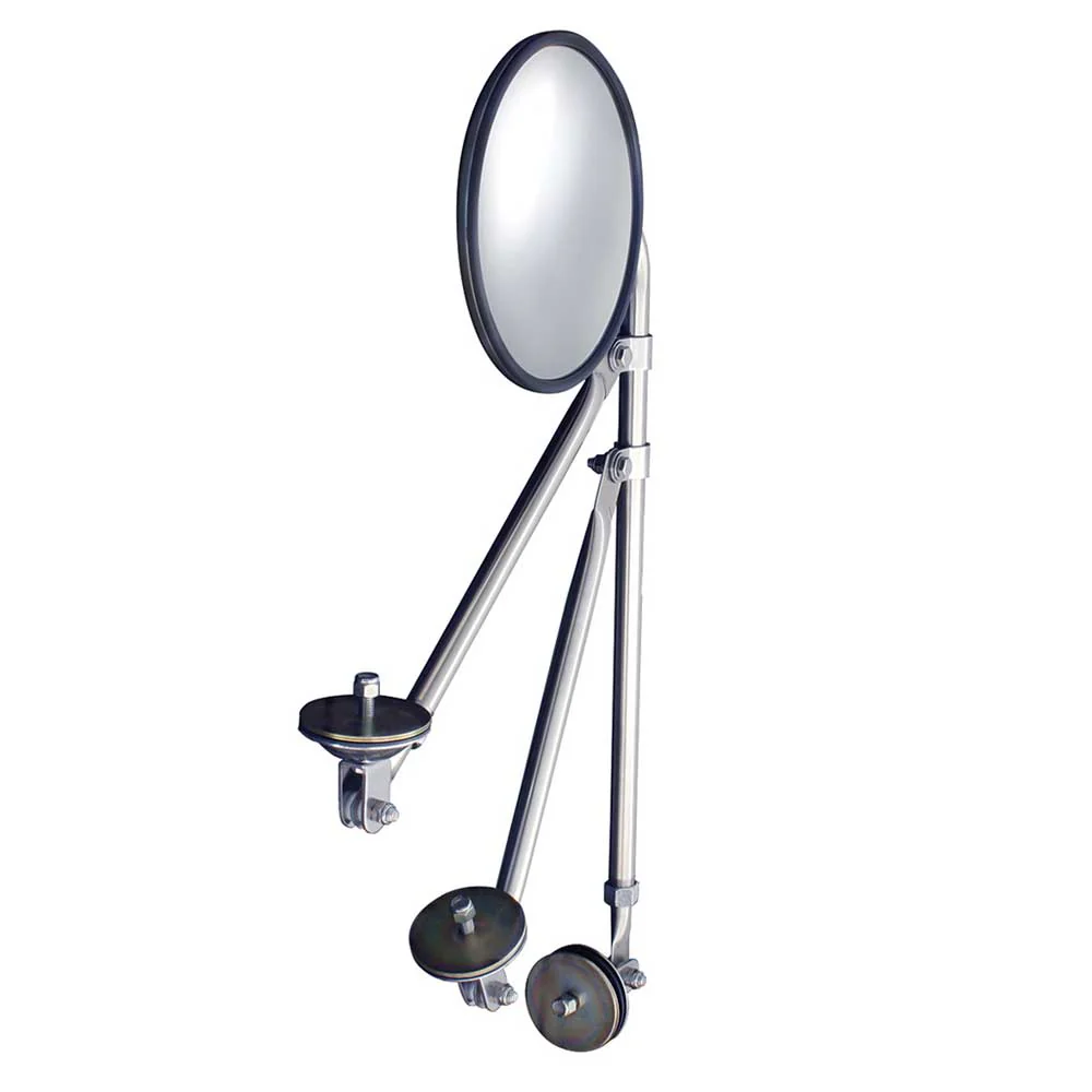 8-1/2" Convex Mirror with Stainless Steel Tripod Fender or Hood Mirror Bracket - Image 5