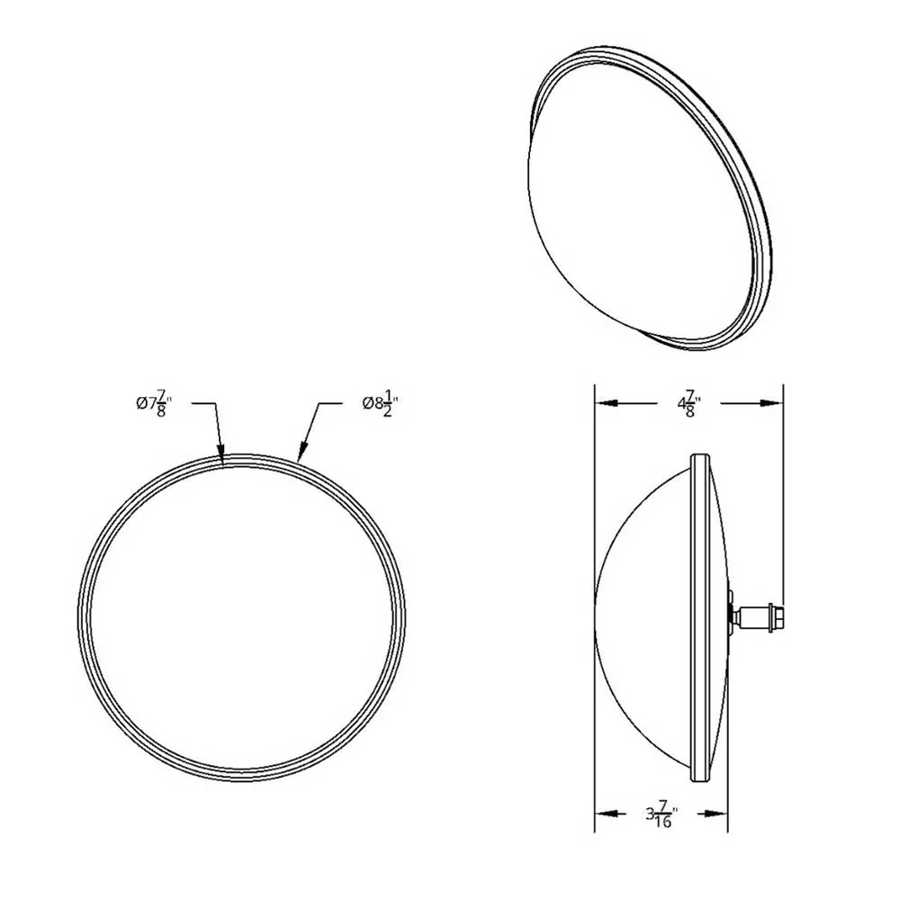 8-1/2" Stainless Steel Full Dome Convex Mirror - Image 5
