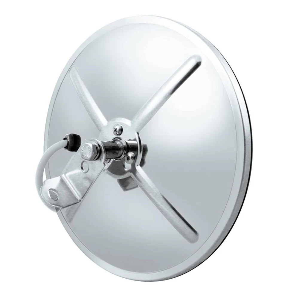 8-1/2" Stainless Steel Heated Convex Mirror Center Mount - Image 2