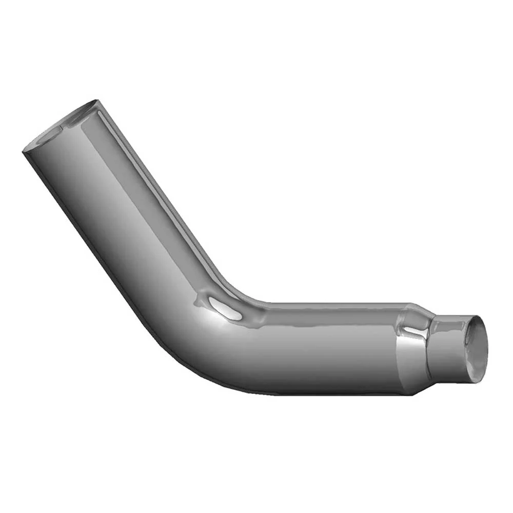 8"-5"D x 15"L x 17"R 68 Degree Chrome Elbow with Plain End