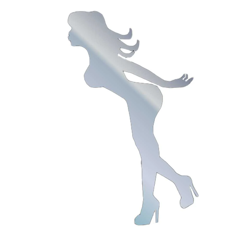 8" Kissing Lady Stainless Steel Mudflap Cutout Screw On Mount (PR)