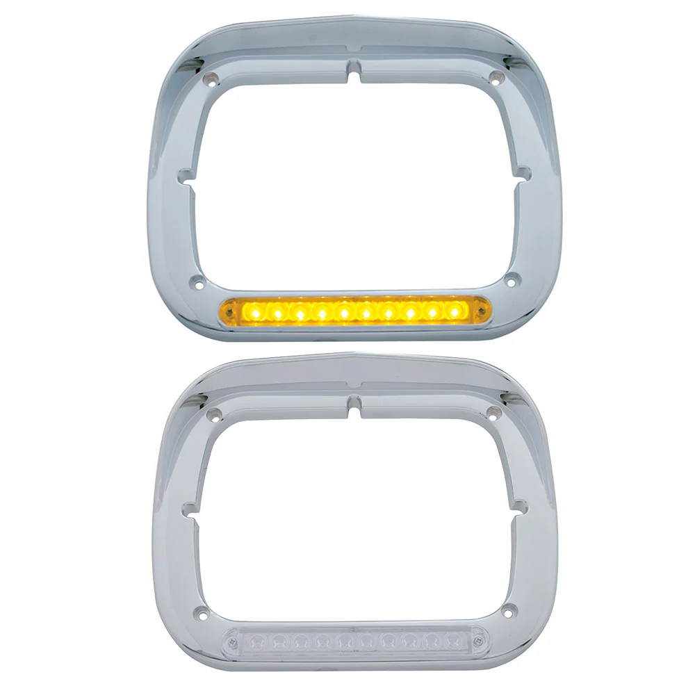 8" x 6" Headlight Bezel with LEDs and Visor