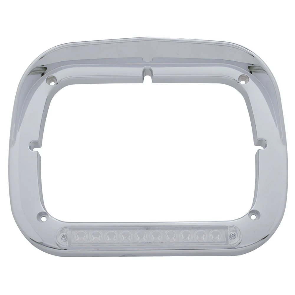 8" x 6" Headlight Bezel with LEDs and Visor - Image 2