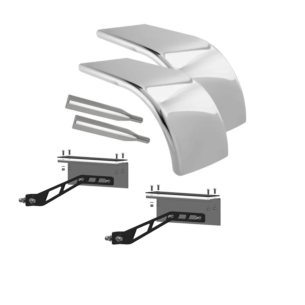 80" 430 Stainless Steel Low Rider Half Tandem Fenders with Mounting Kit - Image 3
