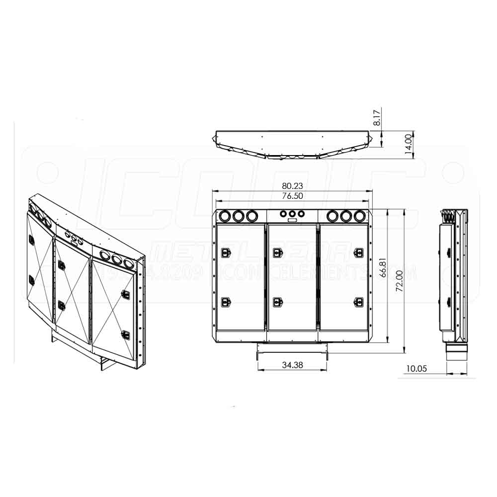 80" Angled Face Stainless Steel Door Enclosed Headache Rack - Image 2