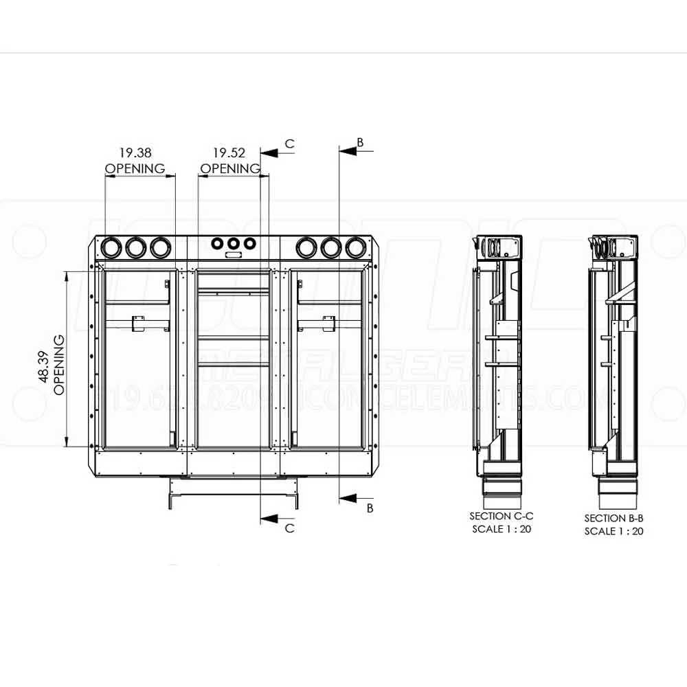 80" Angled Face Stainless Steel Door Enclosed Headache Rack - Image 3
