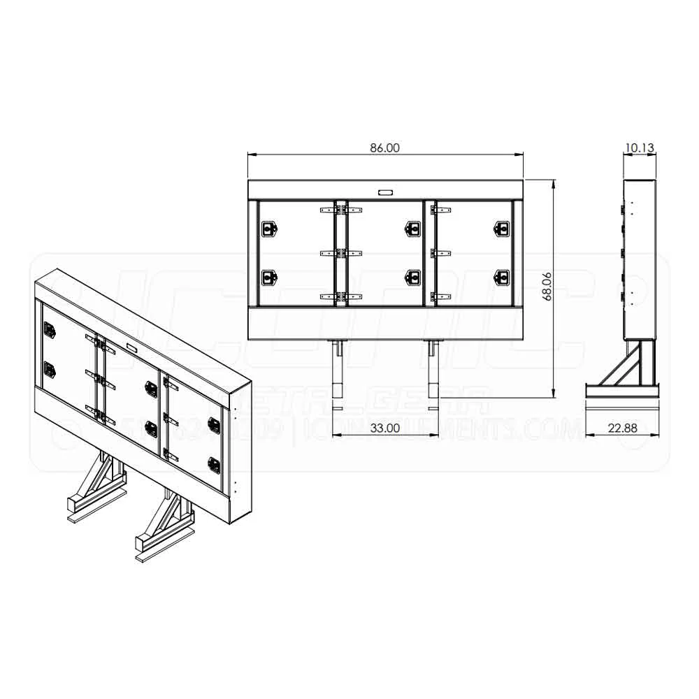 86" x 68" x 10" Enclosed Cab Rack - Image 4