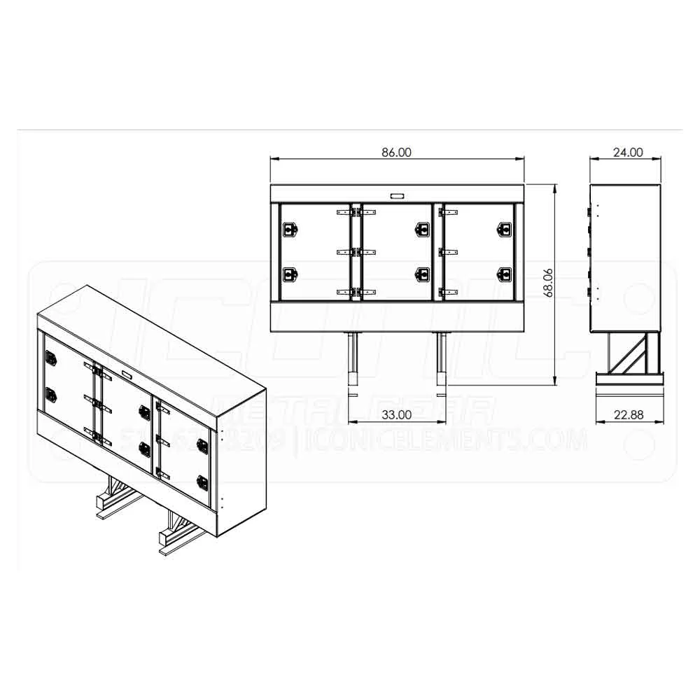 86" x 68" x 24" Enclosed Cab Rack - Image 4