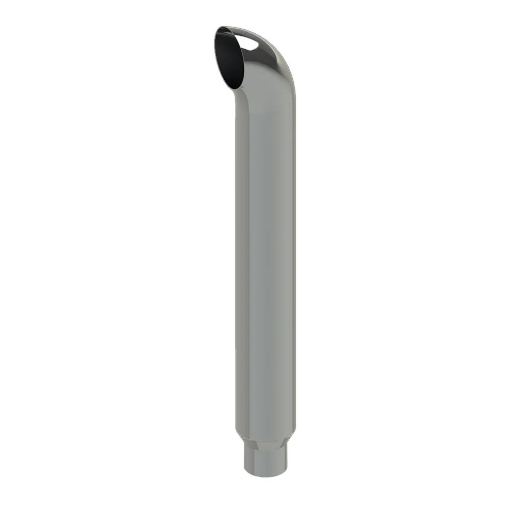8"-5"D x 108"L Curve Top Chrome One-Piece Stack