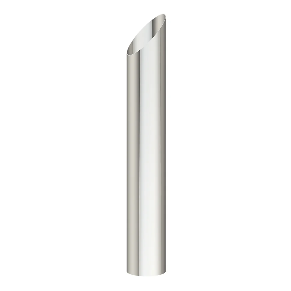 8"D x 60"L Chrome Mitered Top Stack Plain End