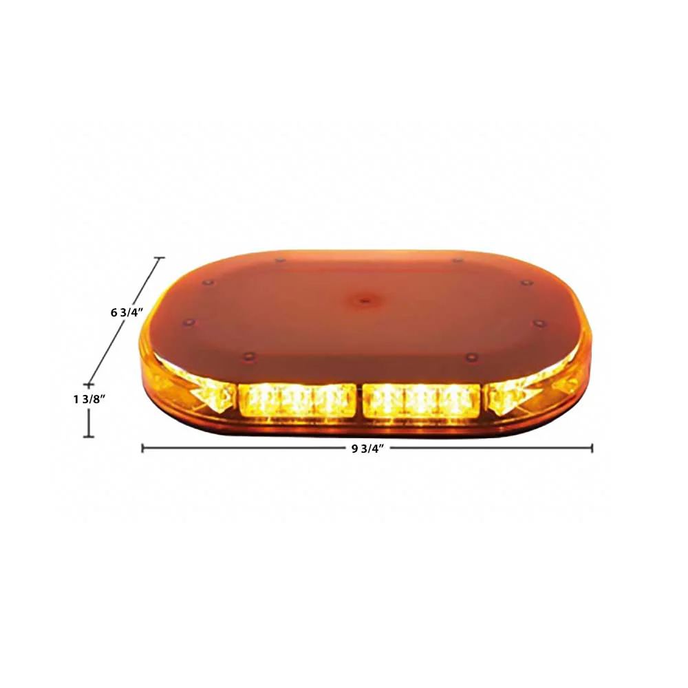9-3/4" 30 Amber LED with Clear Lens Micro Warning Light Bar Magnet Mount - Image 2