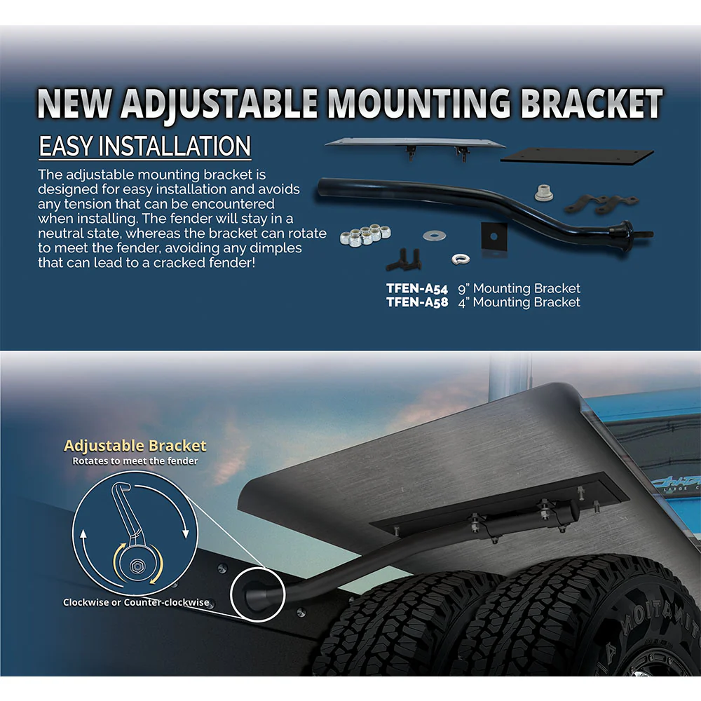 9" Offset 360 Degree Center Fender Mounting Bracket - Image 4