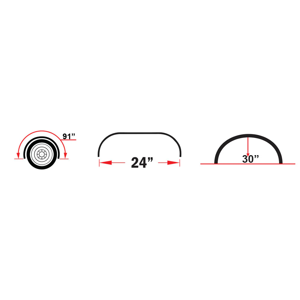 91" Rollin' Lo Stainless Steel Single Axle Fenders - Image 2