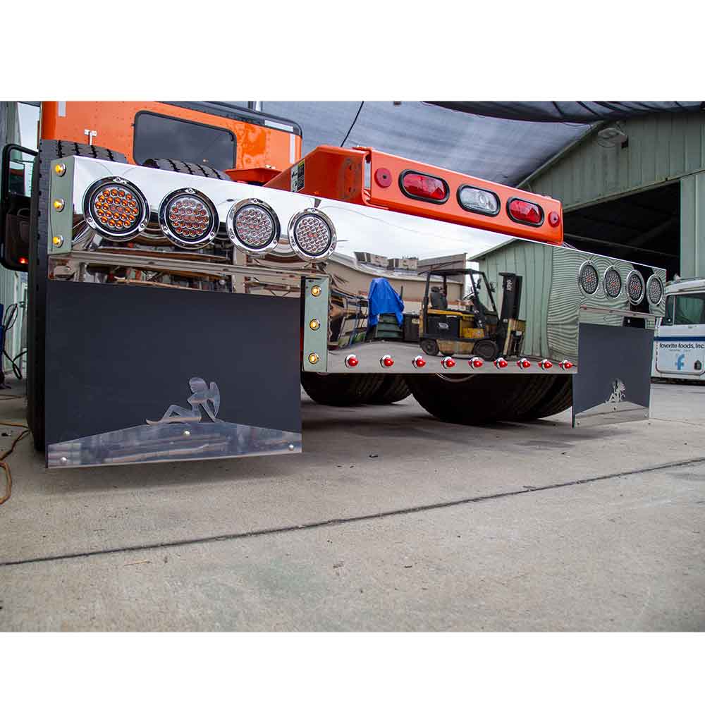 94" Stainless Steel Mitered T-bar with Eight 4" and Twenty-One 3/4" Light Holes