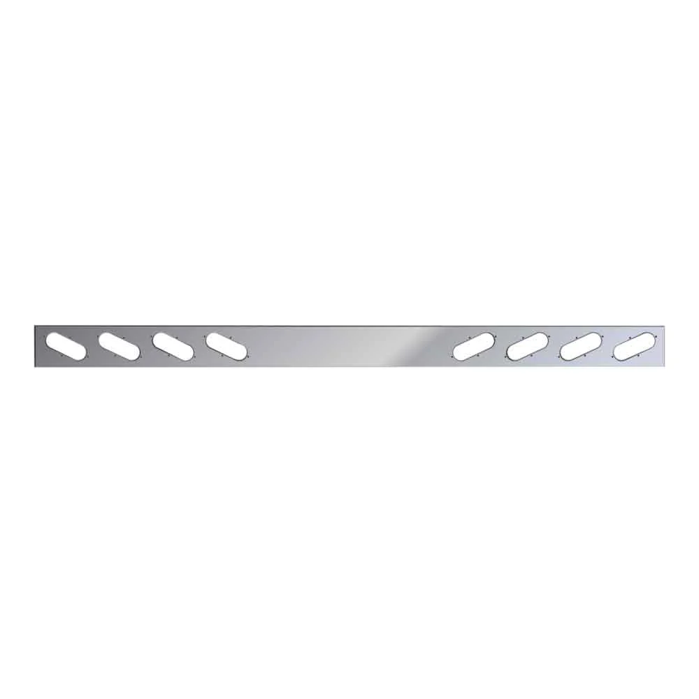 94" x 6" One-Piece Stainless Steel Rear Bar with Eight Oval Light Holes