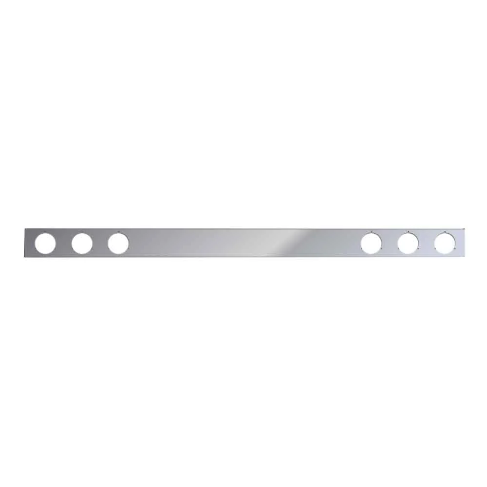 94" x 6" One-Piece Stainless Steel Rear Bar with Six 4" Light Holes