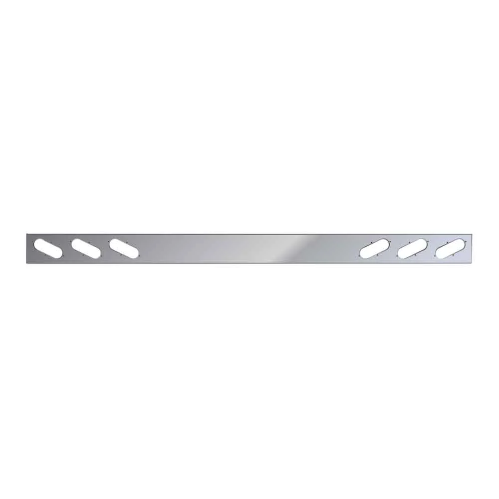 94" x 6" One-Piece Stainless Steel Rear Bar with Six Oval Light Holes